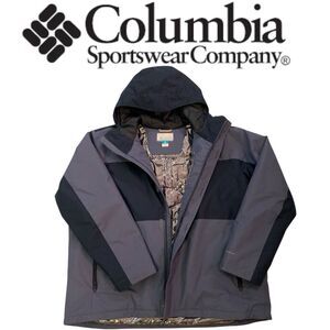 Columbia Omni Tech Hooded Jacket Men’s 3XL Windbreaker Coat Blue Patented